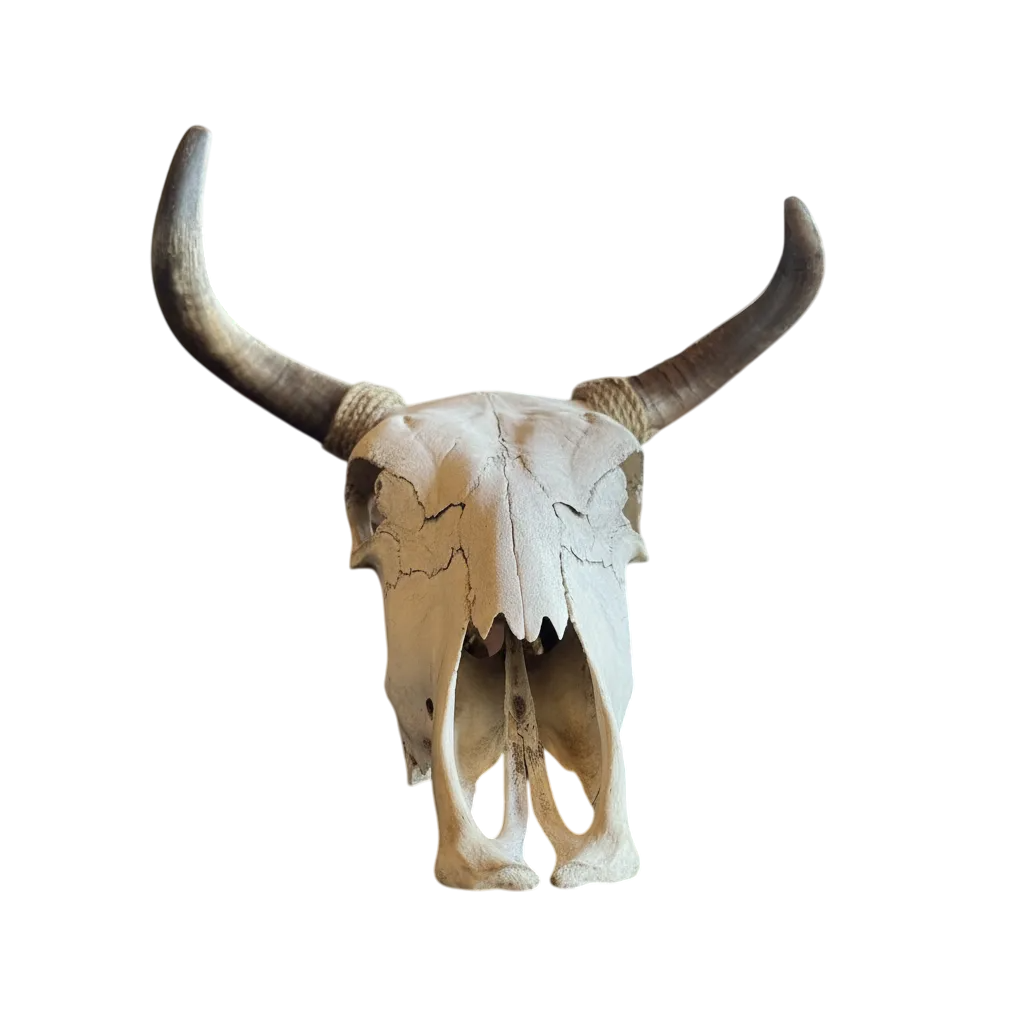 Cabeza Craneo Calavera De Toro Real Beige