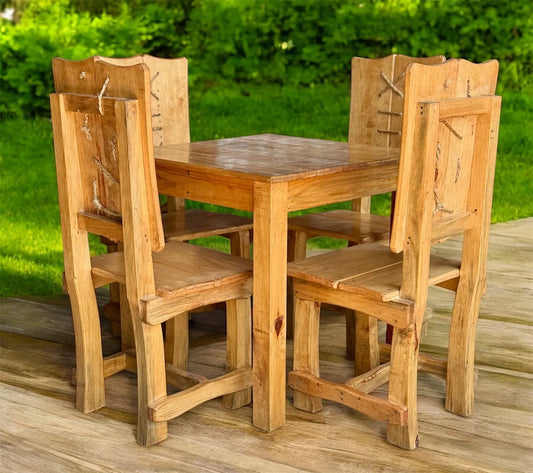 Sustainable Wood Handcrafted Dining Room in the Middle Ages Style