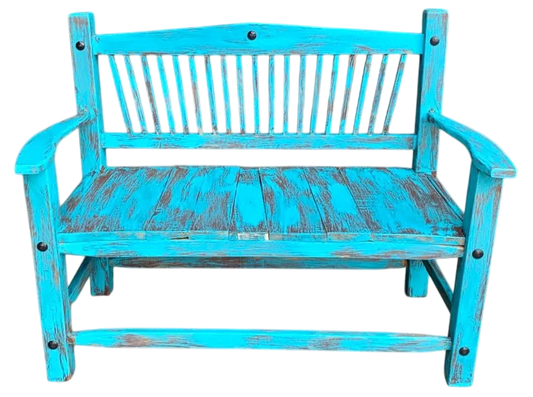 Sustainable Handmade Bench Chair for 2 People, Antique Vintage 