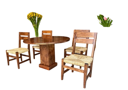 Comedor De 4 Sillas En Madera Sustentable Estilo Minimalista