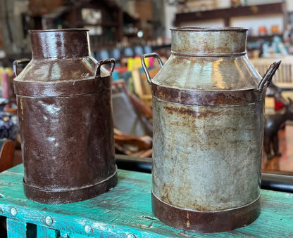 Antique and Original Medium Milk Cans. 2 Pieces. 