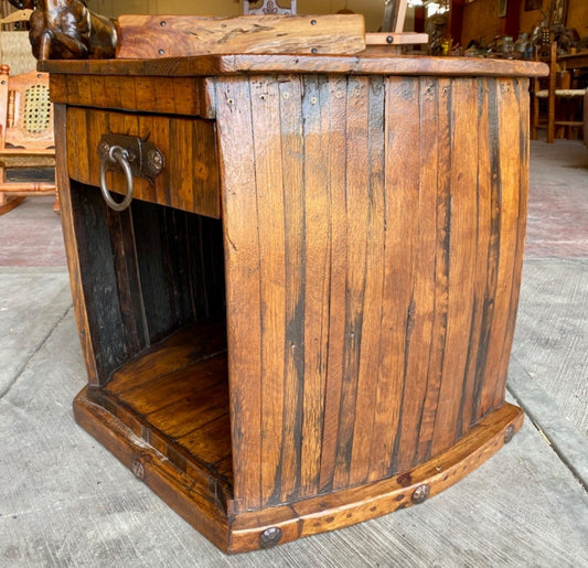 Original Buro De Madera De Barril Estilo Antiguo