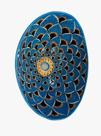 Lavabo De Sobreponer Talavera Estilo Caparazón Antiguo Pavo