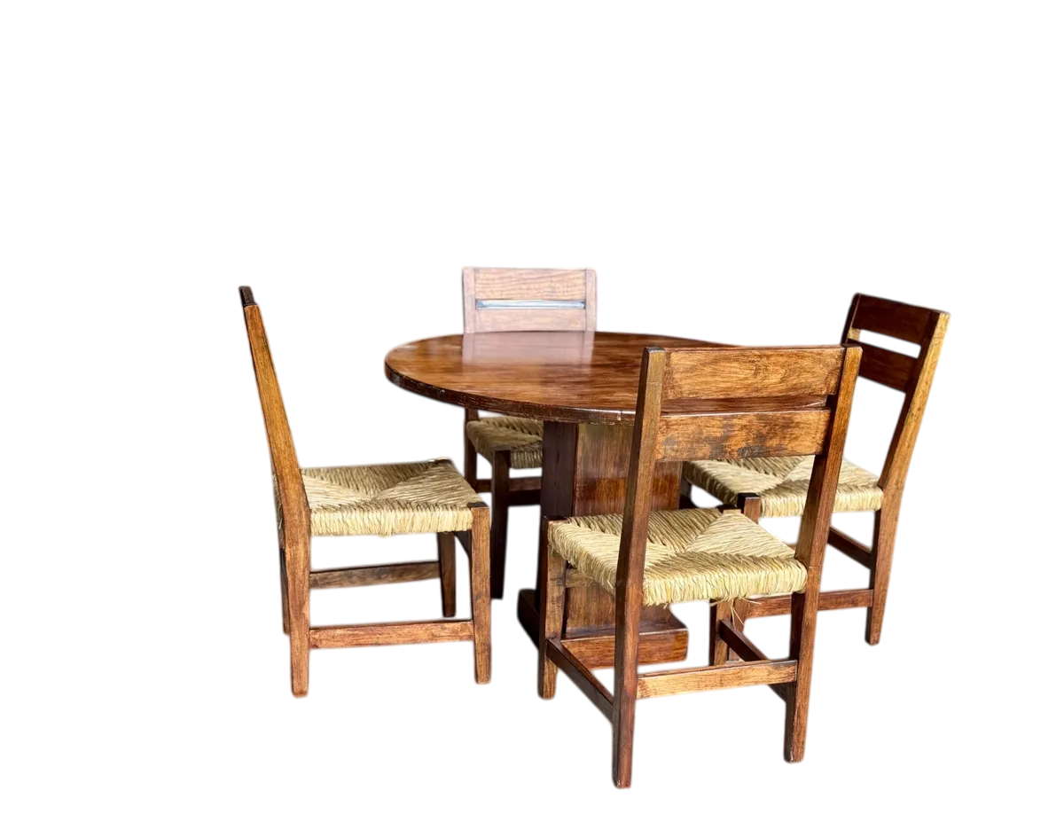 Comedor De 4 Sillas En Madera Sustentable Estilo Minimalista