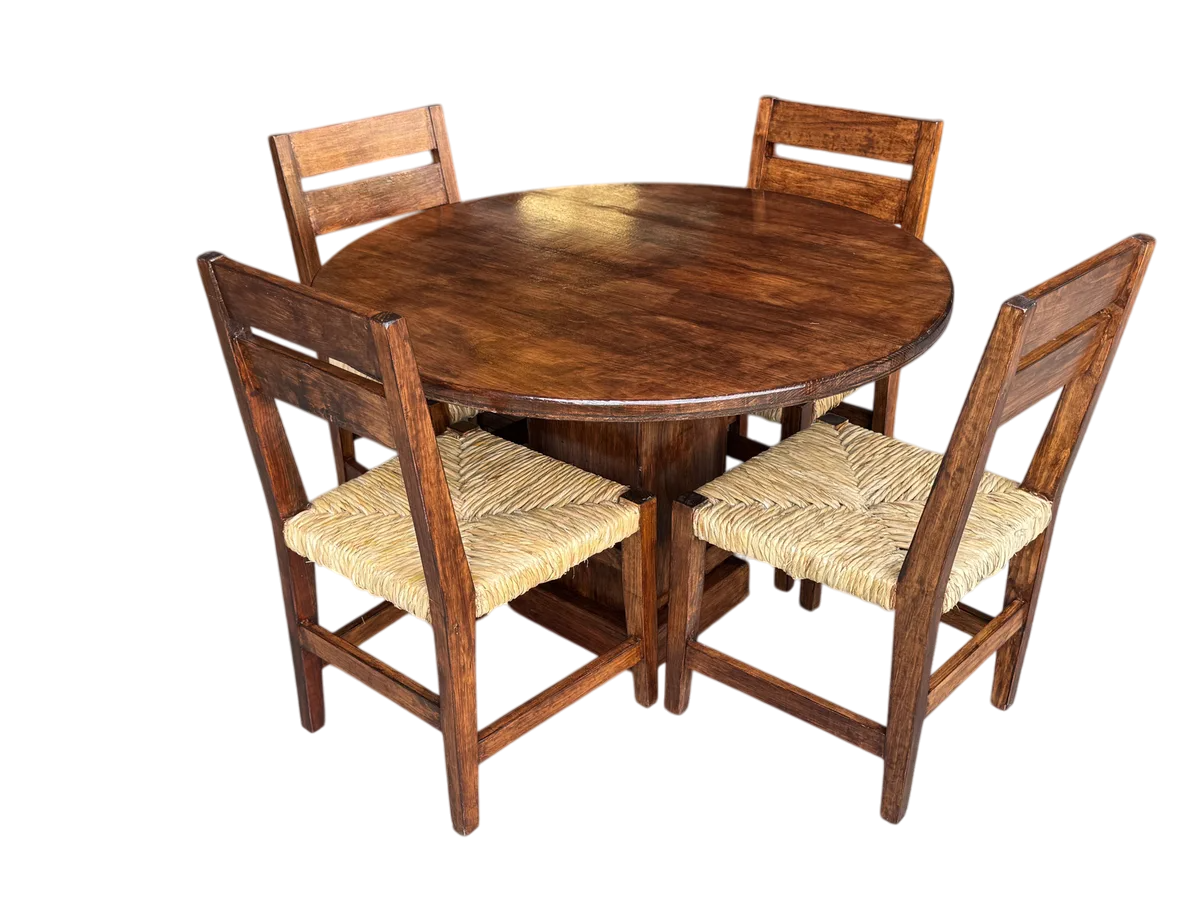 Comedor De 4 Sillas En Madera Sustentable Estilo Minimalista