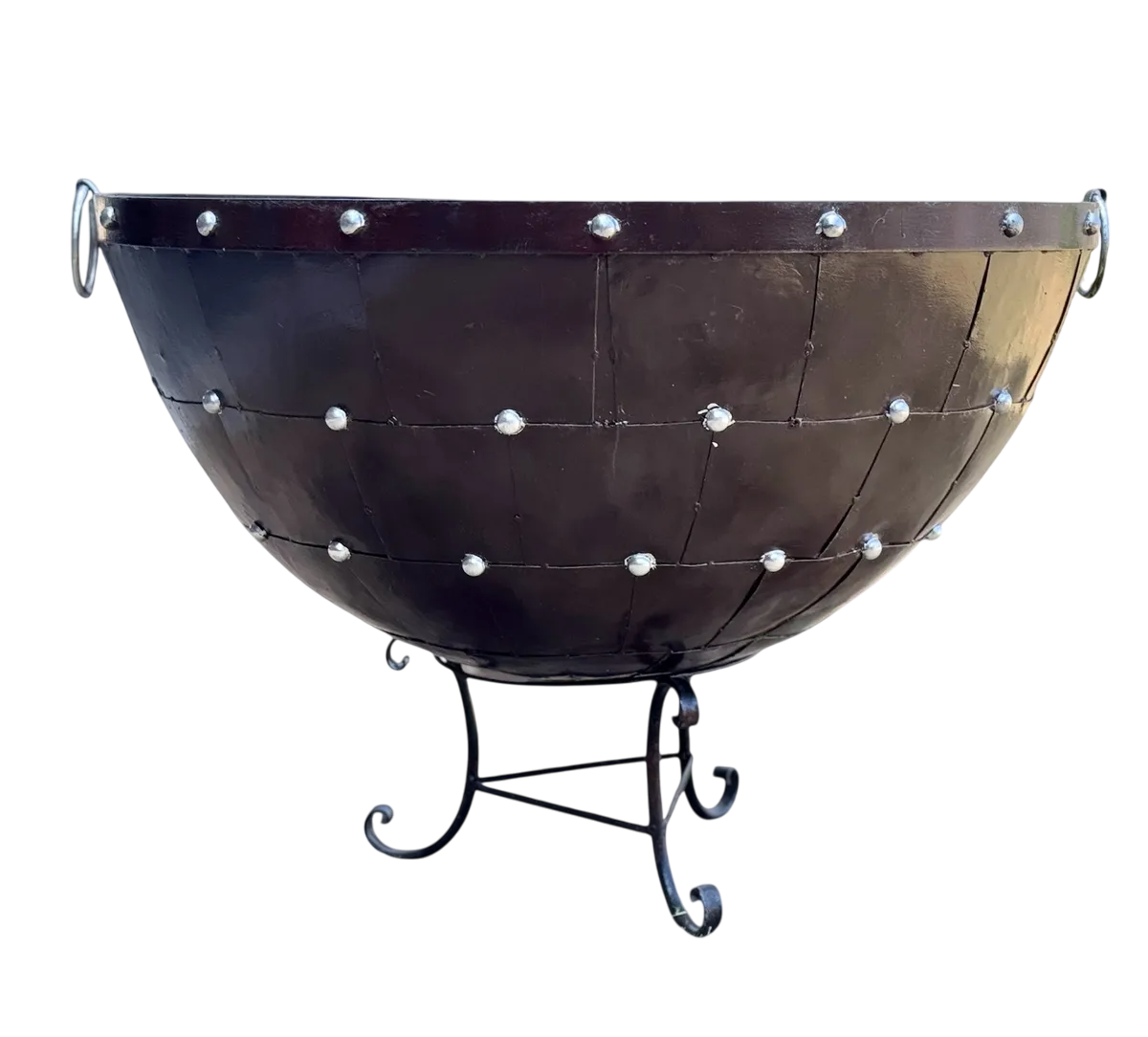 Maceta Macetero Cazo Gigante Estilo Antiguo. Con Base.