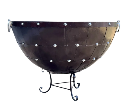 Maceta Macetero Cazo Gigante Estilo Antiguo. Con Base.