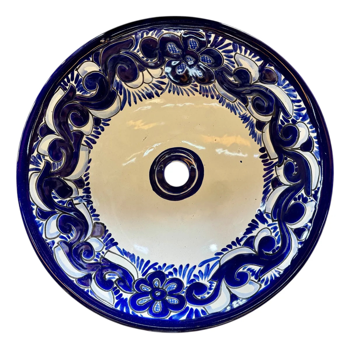 Lavabo Redondo Tazon Sobreponer Talavera Estilo Antiguo Ayb2