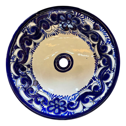 Lavabo Redondo Tazon Sobreponer Talavera Estilo Antiguo Ayb2