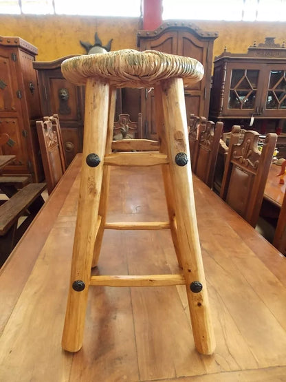 Bancos Artesanales Tejidos Con Tule. Estilo Antiguo. 2 Piezas
