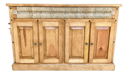 Bufetera Artesanal Madera Sustentable Y Tule. Estilo Antiguo