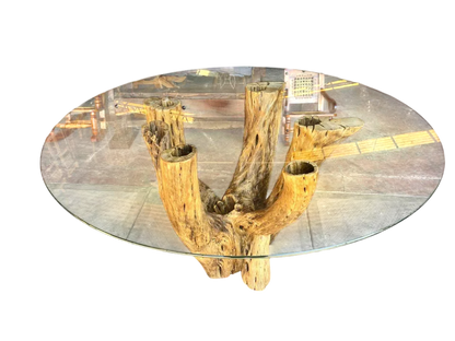 Dining Table Base 4 to 6 Chairs Cactus Wood Antique Style.
