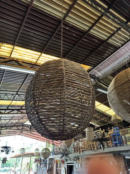 Lampara Farol Colmena Gigante Tejida A Mano Estilo Antiguo.