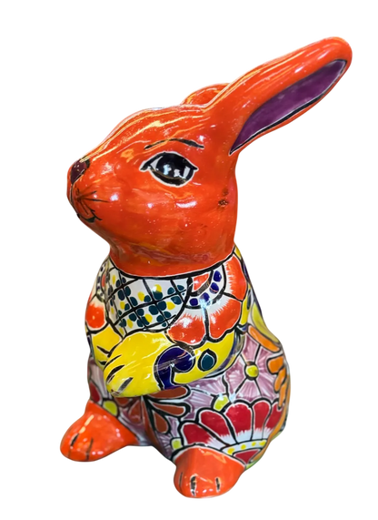 Exclusiva Maceta De Conejo En Fina Talavera. Estilo Antiguo Talaveriado Conejo
