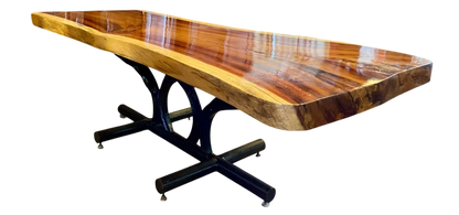 Mesa Comedor Tablon Parota 8 Personas Base Arados 100% Nueva (Reacondicionado)