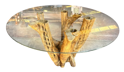Dining Table Base 4 to 6 Chairs Cactus Wood Antique Style.