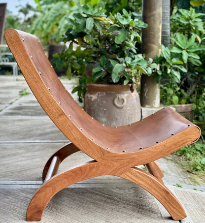 Gran Sillon Miguelito Descanso Piel Mezquite Estilo Antiguo
