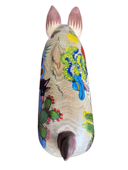 Antigua Escultura Cerdo Puerco Decorado Al Óleo. Oleo