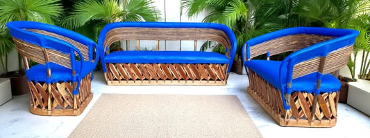 Spacious Antique Equipal Style Living Room. Wood and Leather. The Best