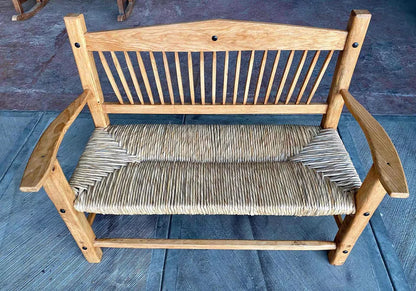 Banca Artesanal De Madera Para 2 Personas. Estilo Antiguo.
