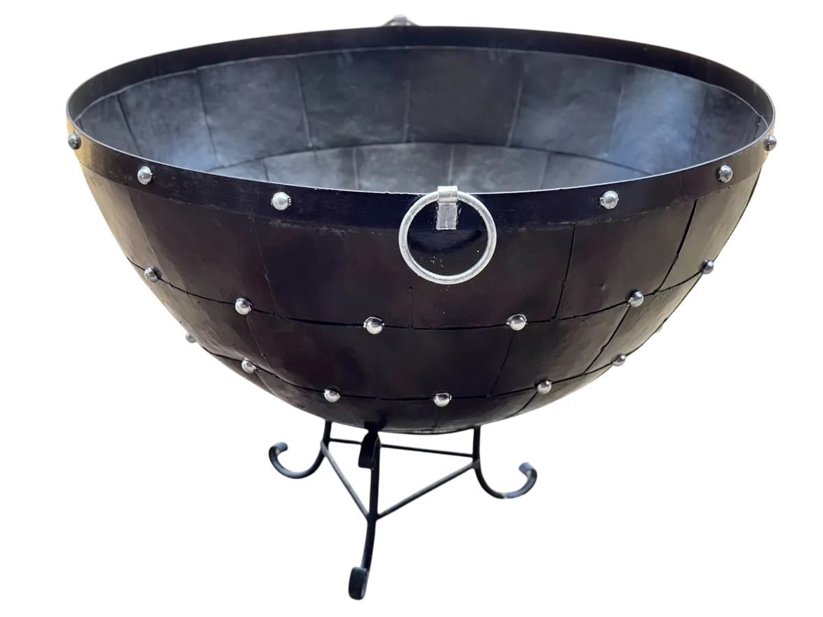 Maceta Macetero Cazo Gigante Estilo Antiguo. Con Base.