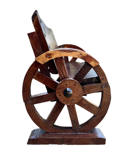 Banca de madera de mezquite antigua de 2 pulgadas (5 cm) de grosor, hecha a mano, para 2 personas, con respaldo antiguo, ruedas originales, más de 100 años