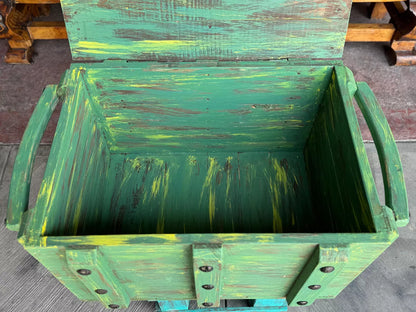 Baúl De Madera Vintage Estilo Ferrocarril Antiguo
