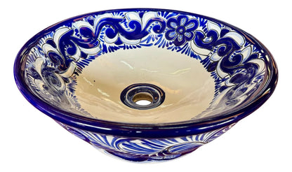 Lavabo Redondo Tazon Sobreponer Talavera Estilo Antiguo Ayb2