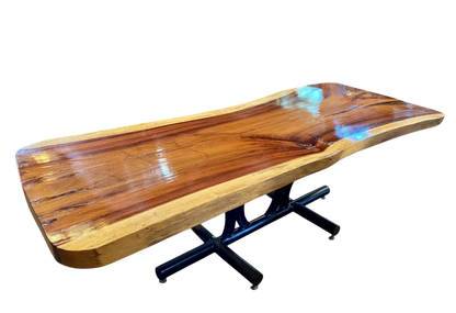 Mesa Comedor Tablon Parota 8 Personas Base Arados 100% Nueva (Reacondicionado)