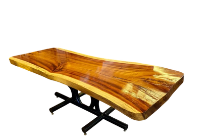 Mesa Comedor Tablon Parota 8 Personas Base Arados 100% Nueva (Reacondicionado)