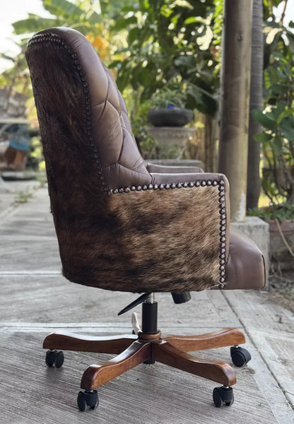 Silla Sillón Giratorio para Escritorio Estilo Antiguo