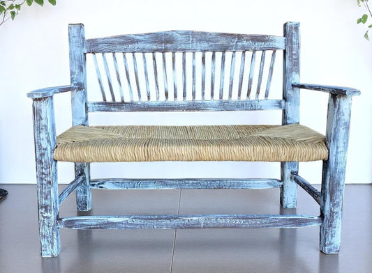 Banca Artesanal 2 Personas Estilo Antiguo Vintage Antiguo