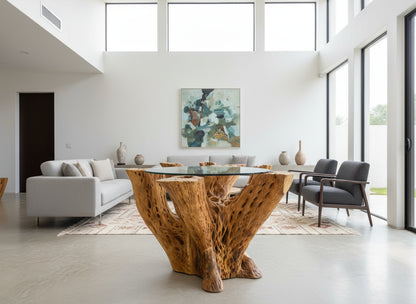 Base Mesa Comedor 4 A 8 Personas  Madera De Cactus Antiguo.