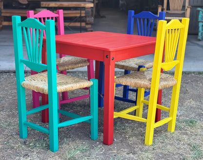 Hermoso Comedor Artesanal Sustentable Multicolor Antiguo