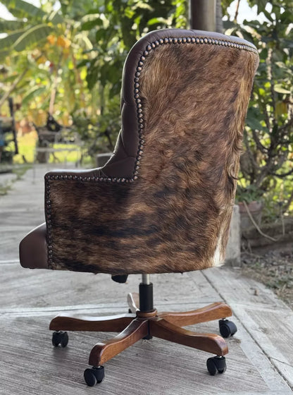 Silla Sillón Giratorio para Escritorio Estilo Antiguo