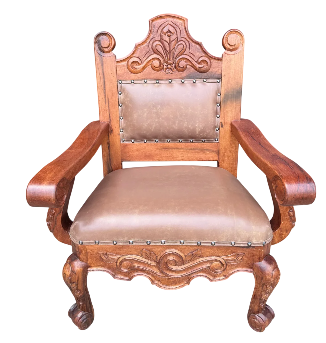 Sala De Madera De Mezquite Labrada Piel Conquista 100% Nueva Marrón