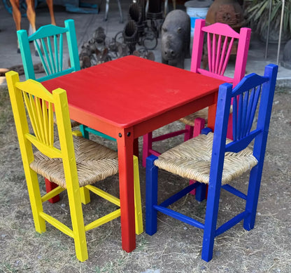 Hermoso Comedor Artesanal Sustentable Multicolor Antiguo
