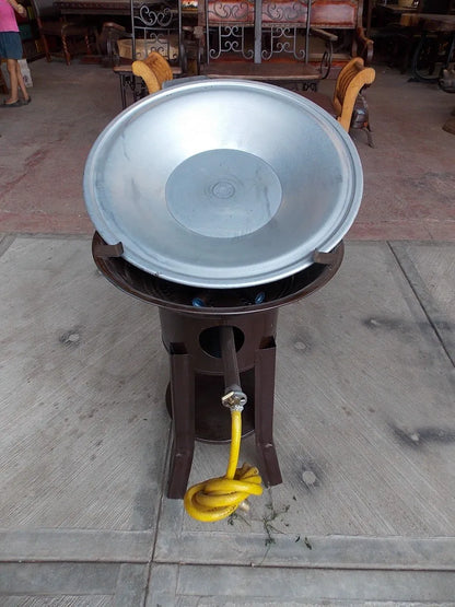 Gran Asador Freidora De Gas Y Carbon De Acero Estilo Antiguo