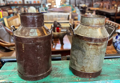 Antique and Original Medium Milk Cans. 2 Pieces. 