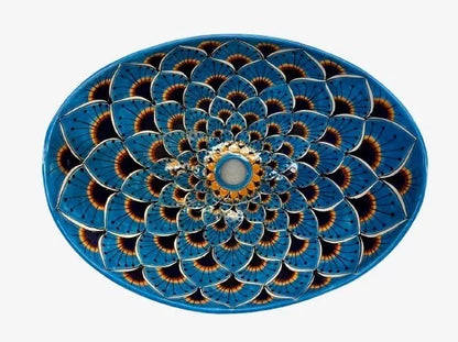 Lavabo De Sobreponer Talavera Estilo Caparazón Antiguo Pavo