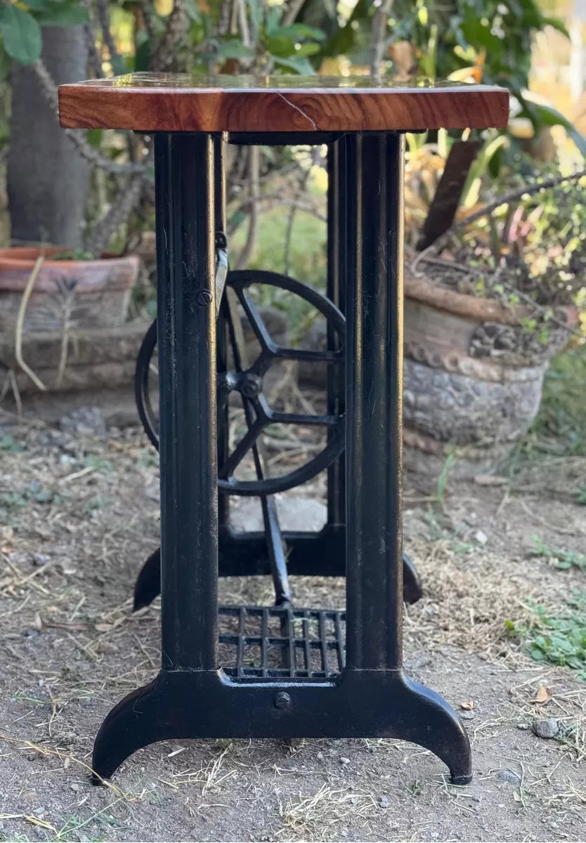 Antique Sewing Machine Pedal Base Credenza Table.