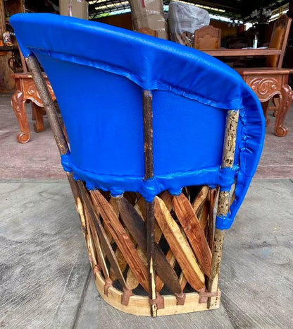Silla Equipal Artesanal Estilo Tradicional Antiguo. Piel