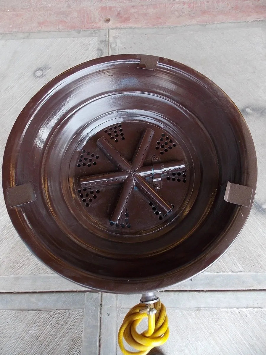 Gran Asador Freidora De Gas Y Carbon De Acero Estilo Antiguo