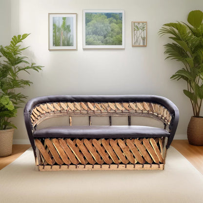 Sillon Love Seat 3 Personas Estilo Equipal Antiguo Estacas.