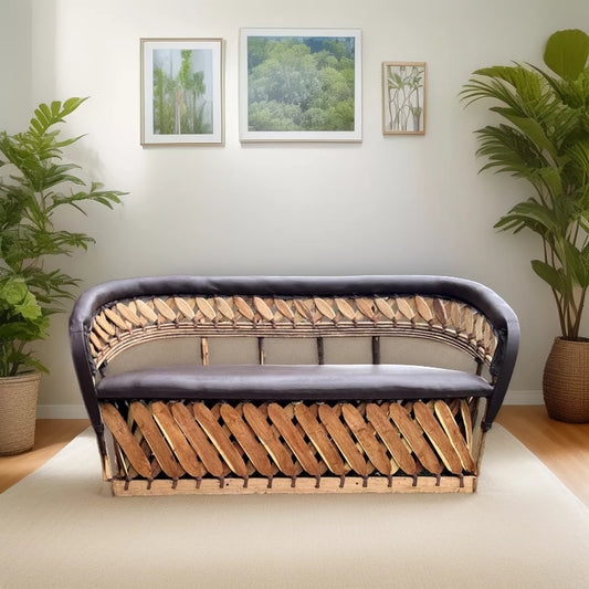 3-Person Love Seat Chair Equipal Style Antique Stakes.
