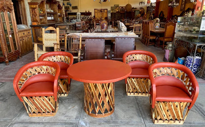 Exclusivo Comedor Artesanal Estilo Equipal Con Riñonera
