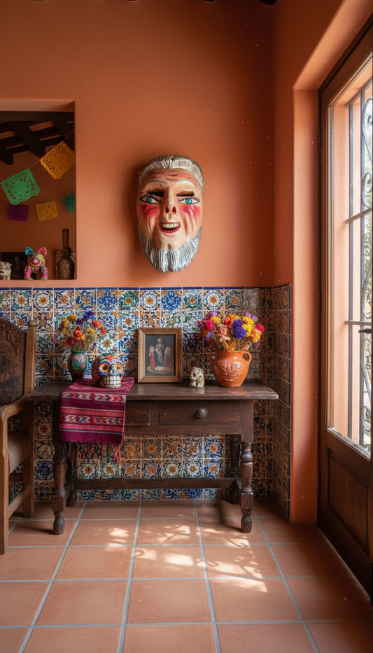 Antigua Mascara Tradicional De Madera Viejito Pintada A Mano