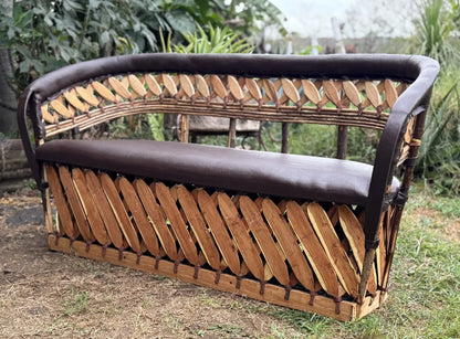 Sillon Love Seat 3 Personas Estilo Equipal Antiguo Estacas.