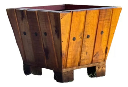 Maceta Macetero De Madera Encino Estilo Minimalista Antiguo.