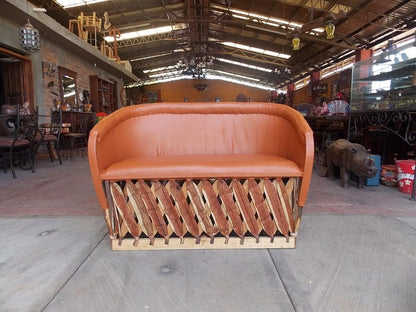 Artesanal Sillon Love Seat Equipal 2 Personas Estilo Antiguo